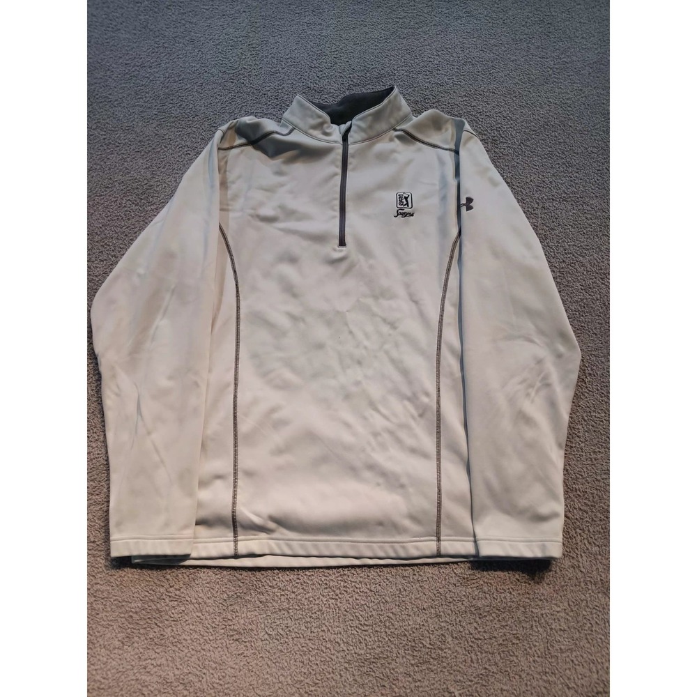 Under Armour TPC Sawgrass Quarter-Zip Pullover Men's Large LG Gray Fleece Golf L